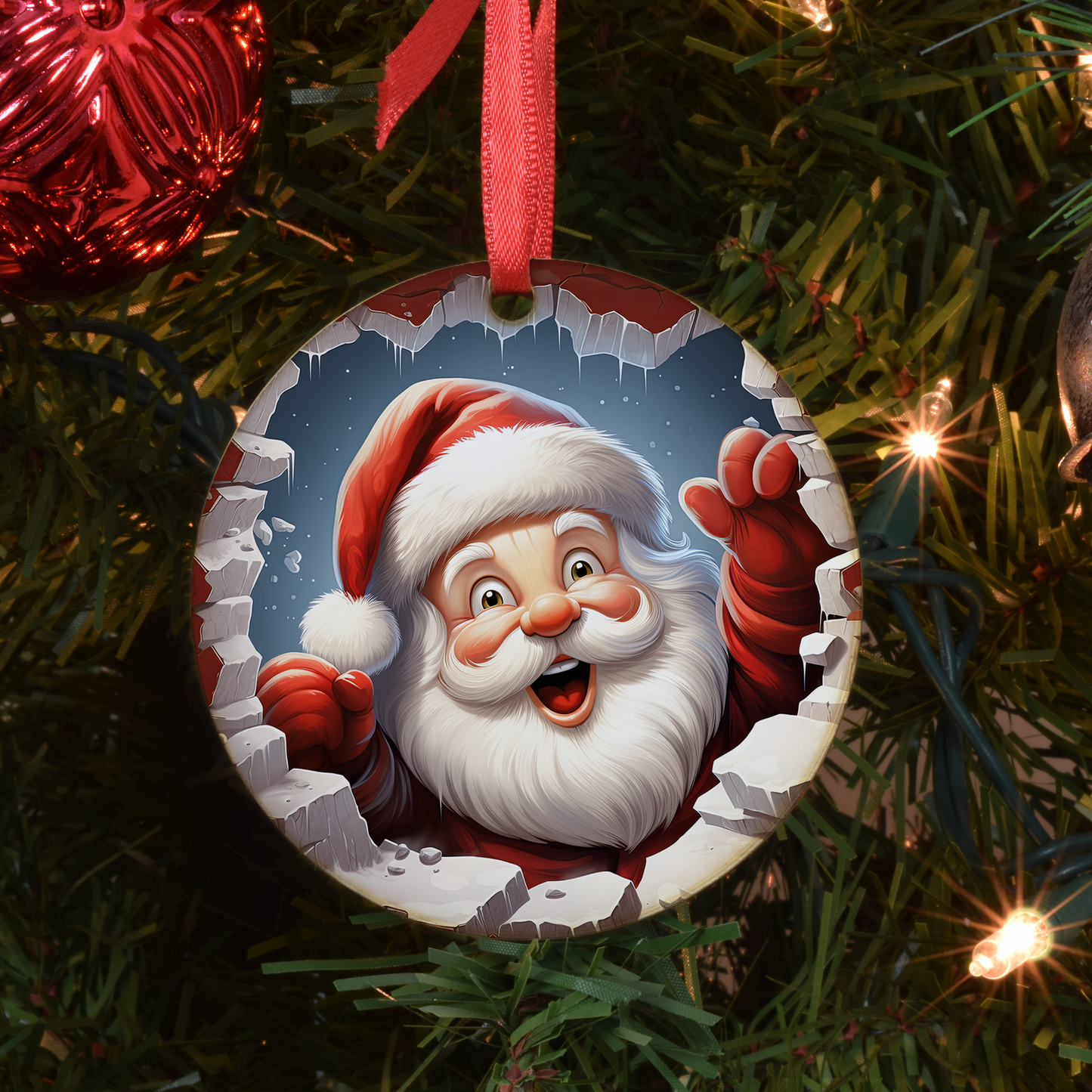 Santa Here - ORNAMENT