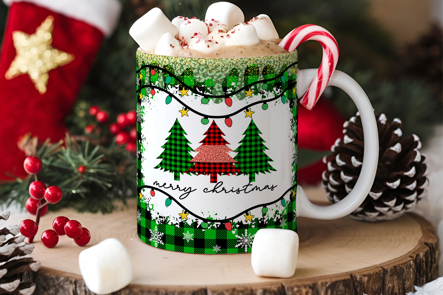 Merry Christmas - Three Trees 11oz