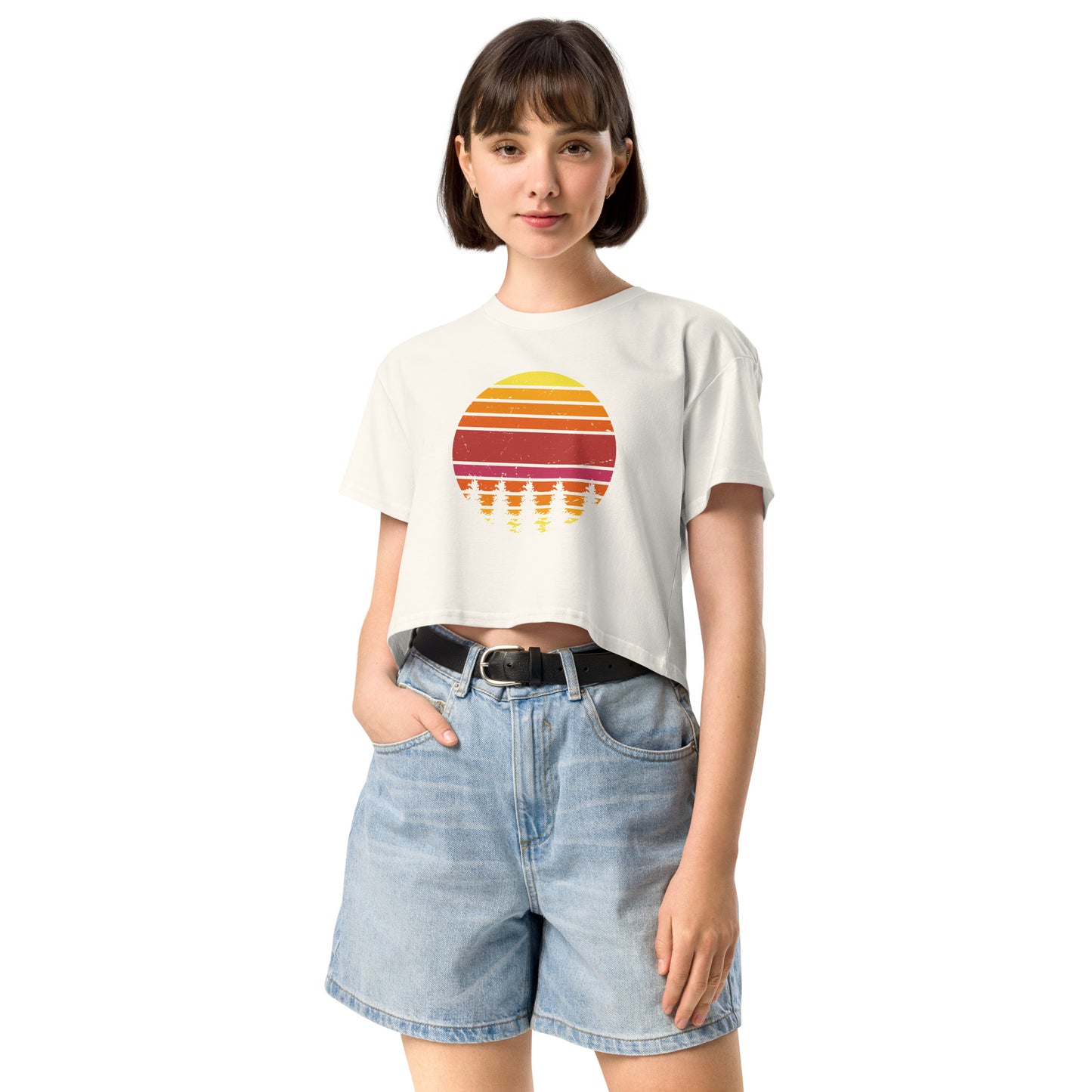 Women’s crop top - Retro Sunset