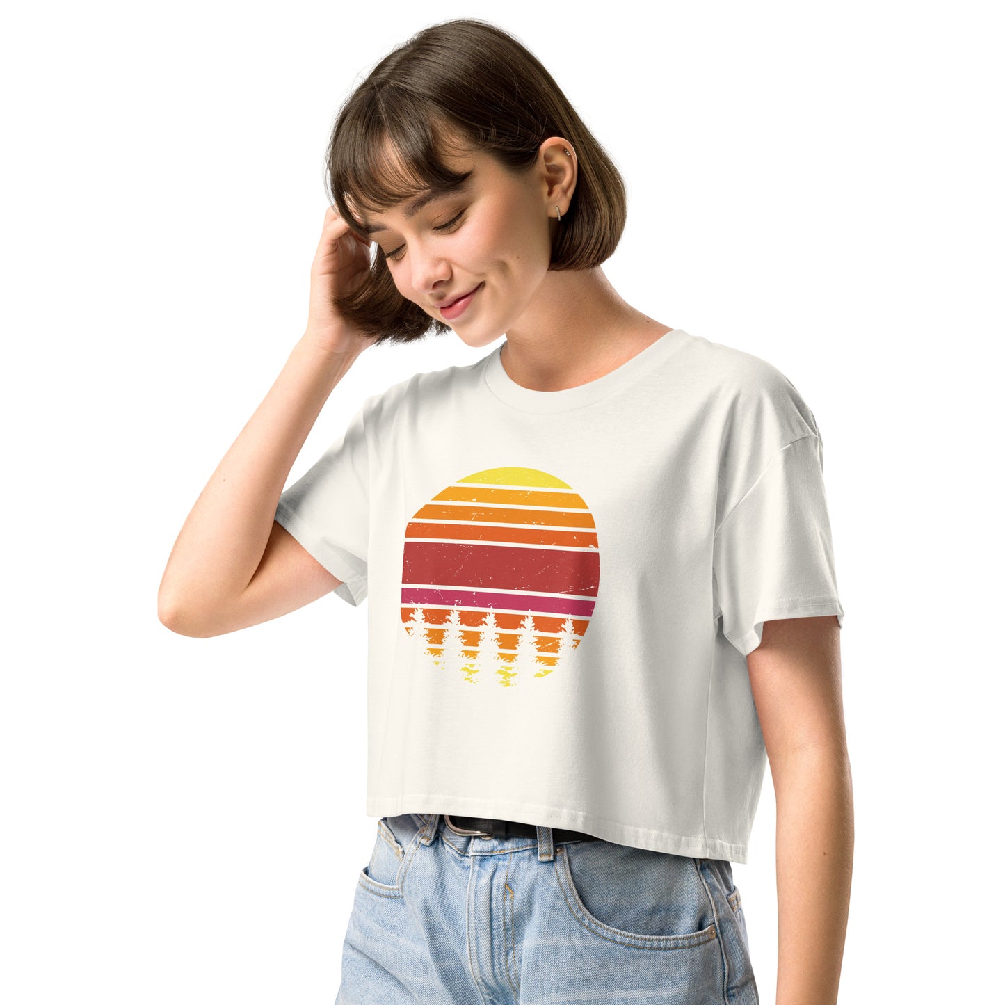 Women’s crop top - Retro Sunset