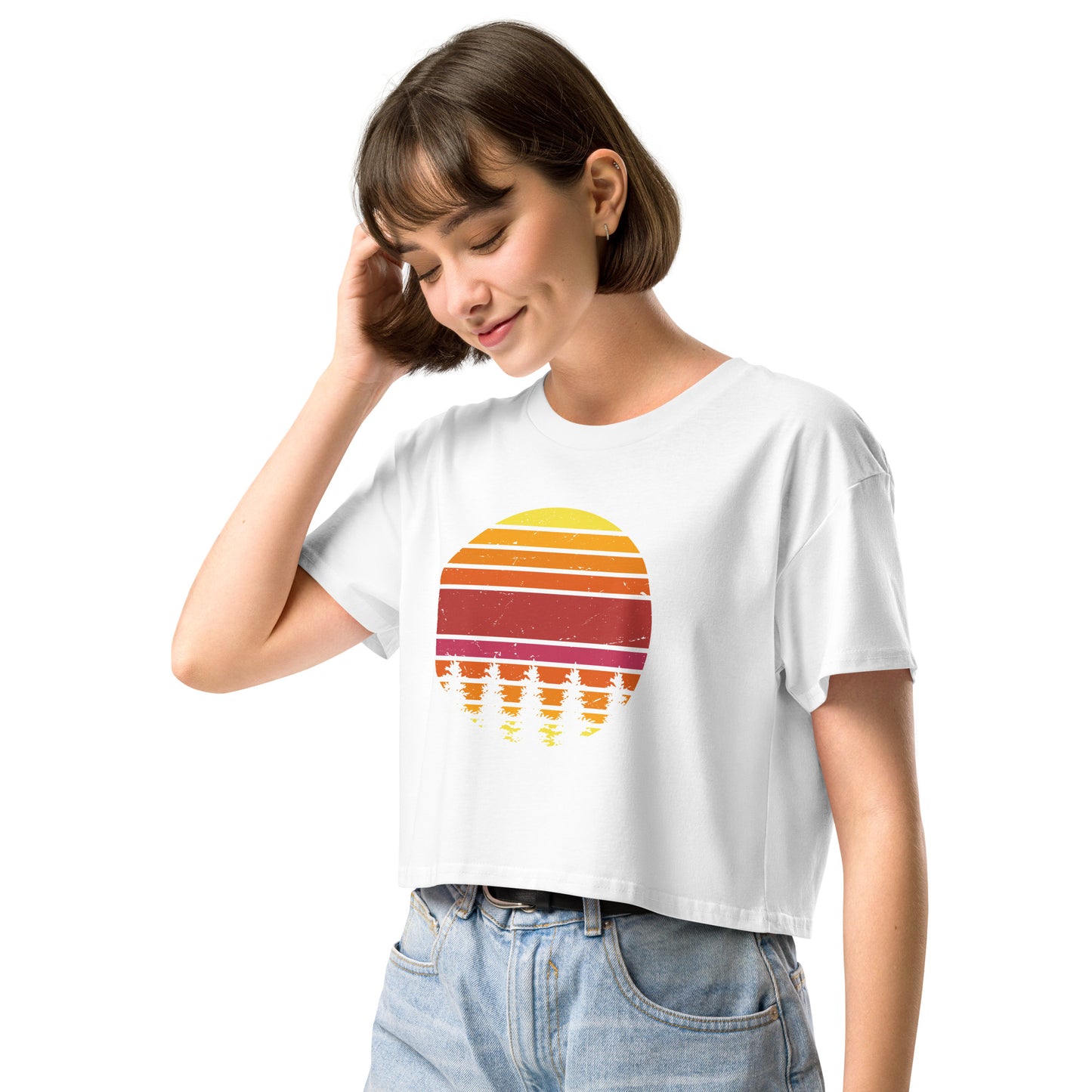 Women’s crop top - Retro Sunset