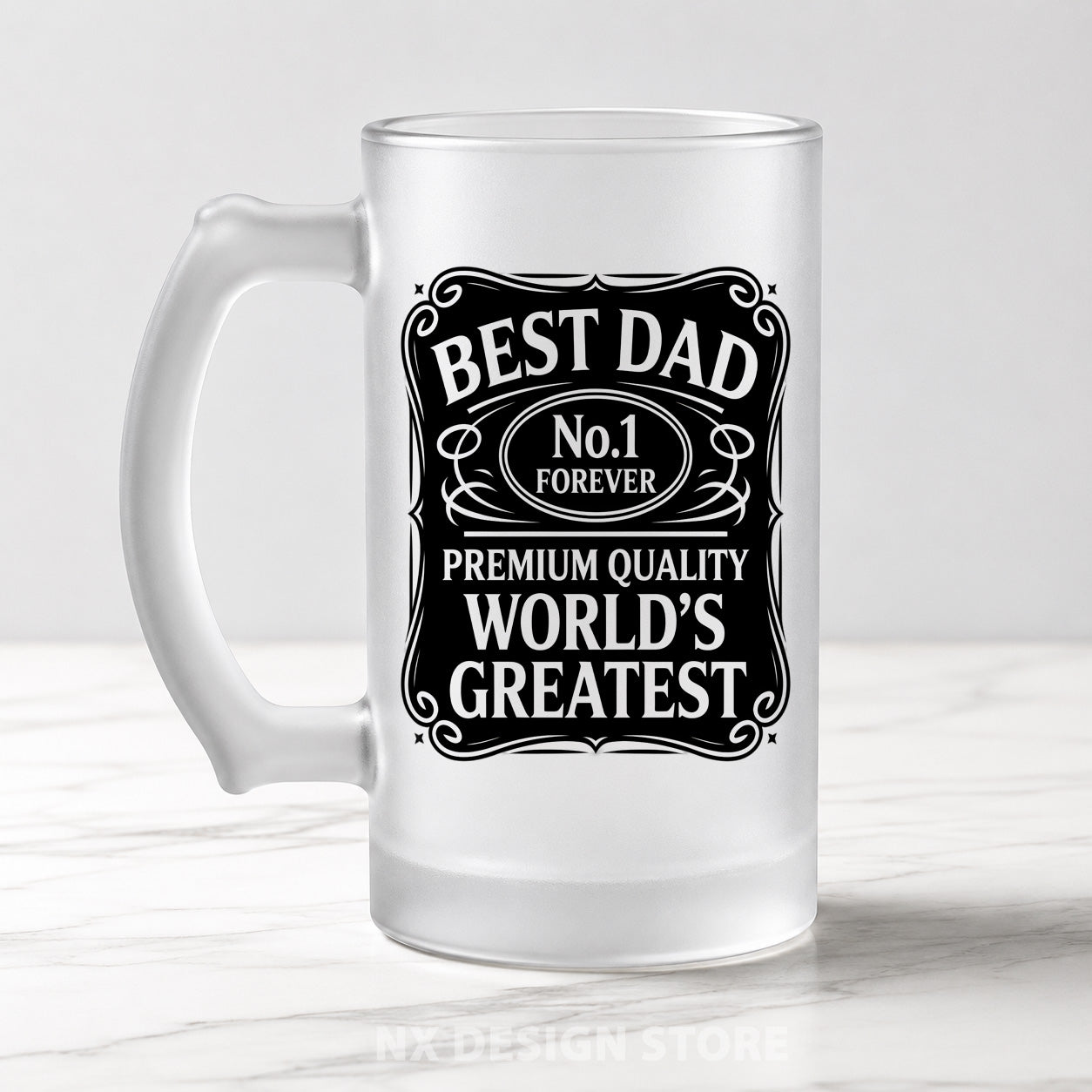 Father's Frosted Beer Glass