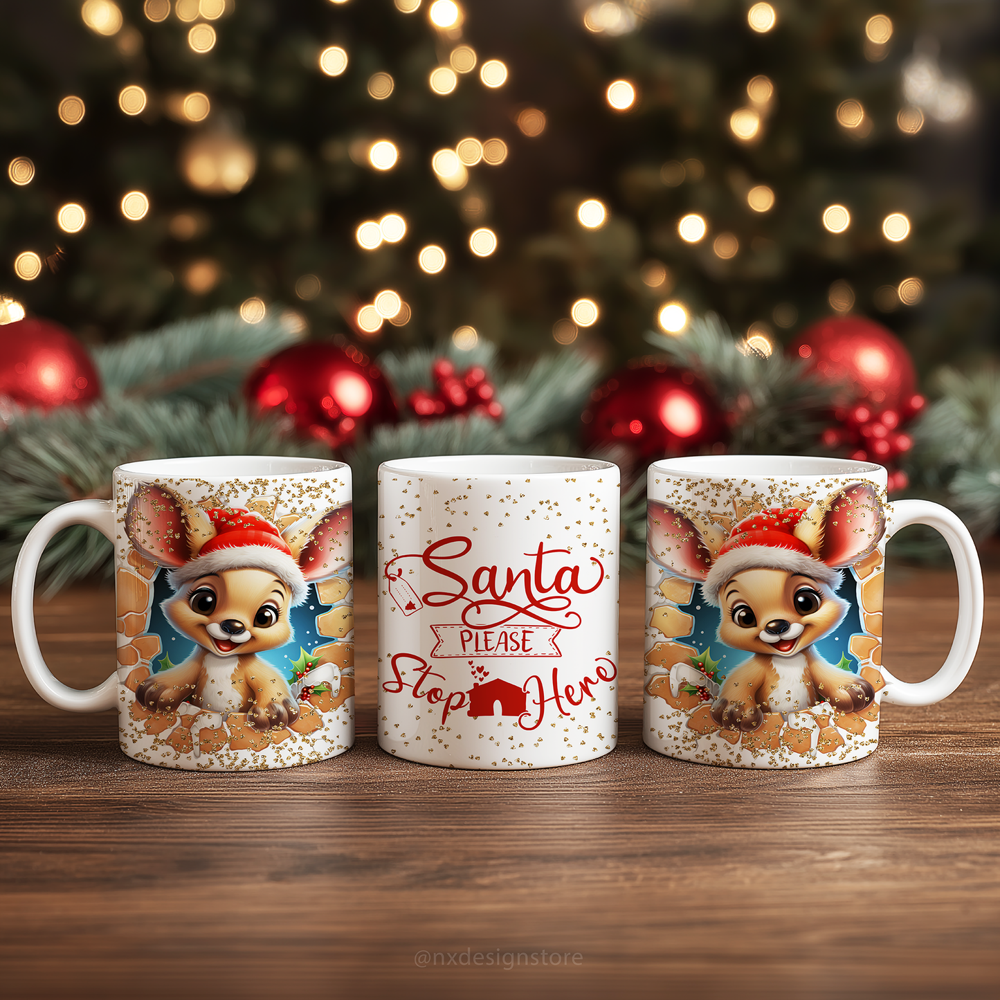 3D Reindeer - Ceramic Mug 11oz