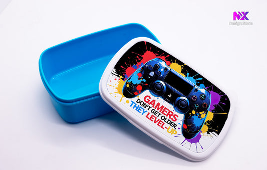 Gamers Level Up - Blue Lunch Box