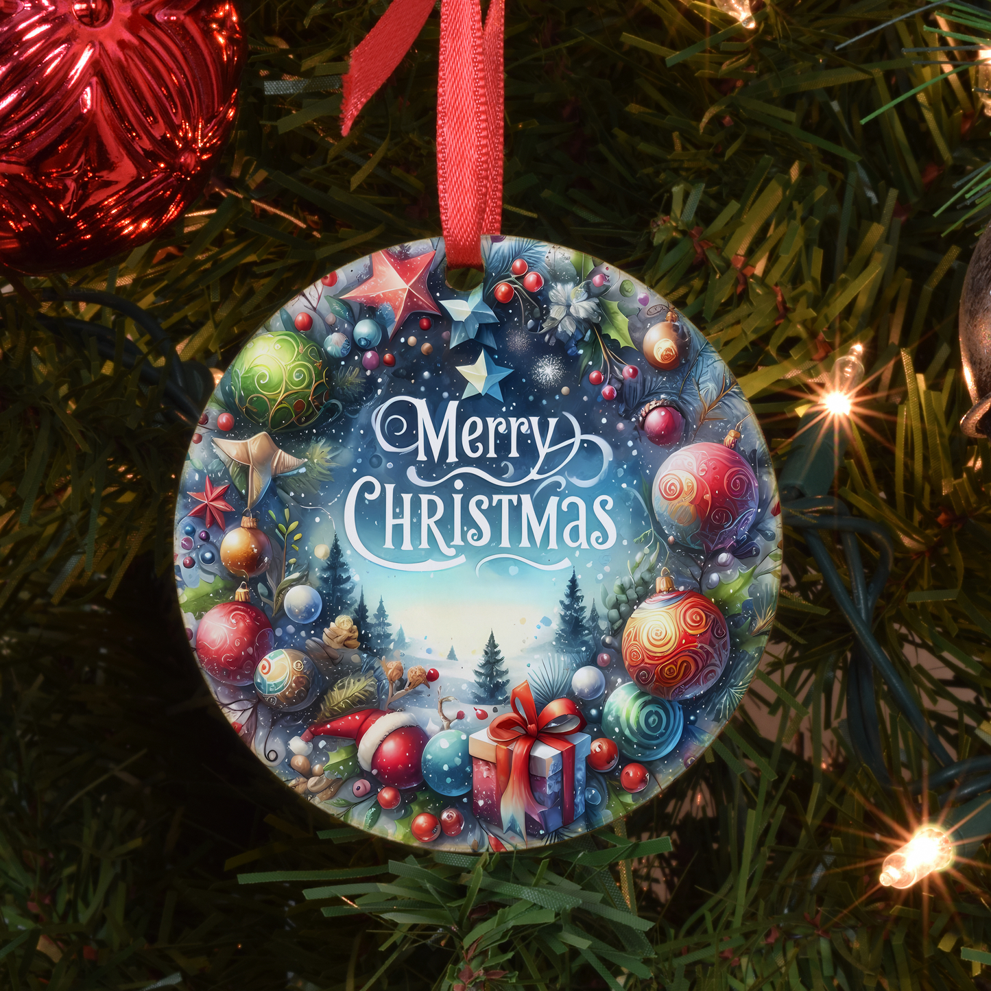 Merry Christmas Blue - ORNAMENT