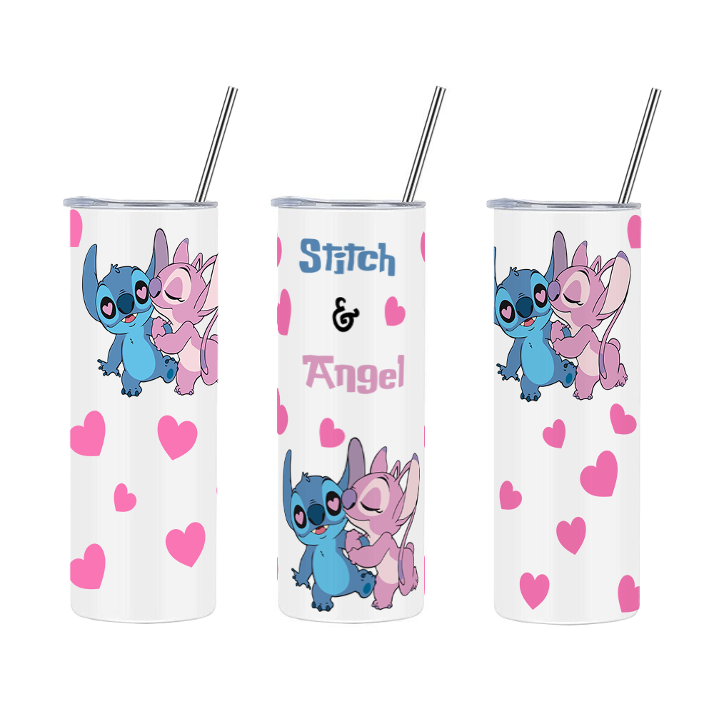 Skinny Tumbler with Straw - Stitch and Angel Love