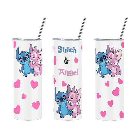 Skinny Tumbler with Straw - Stitch and Angel Love