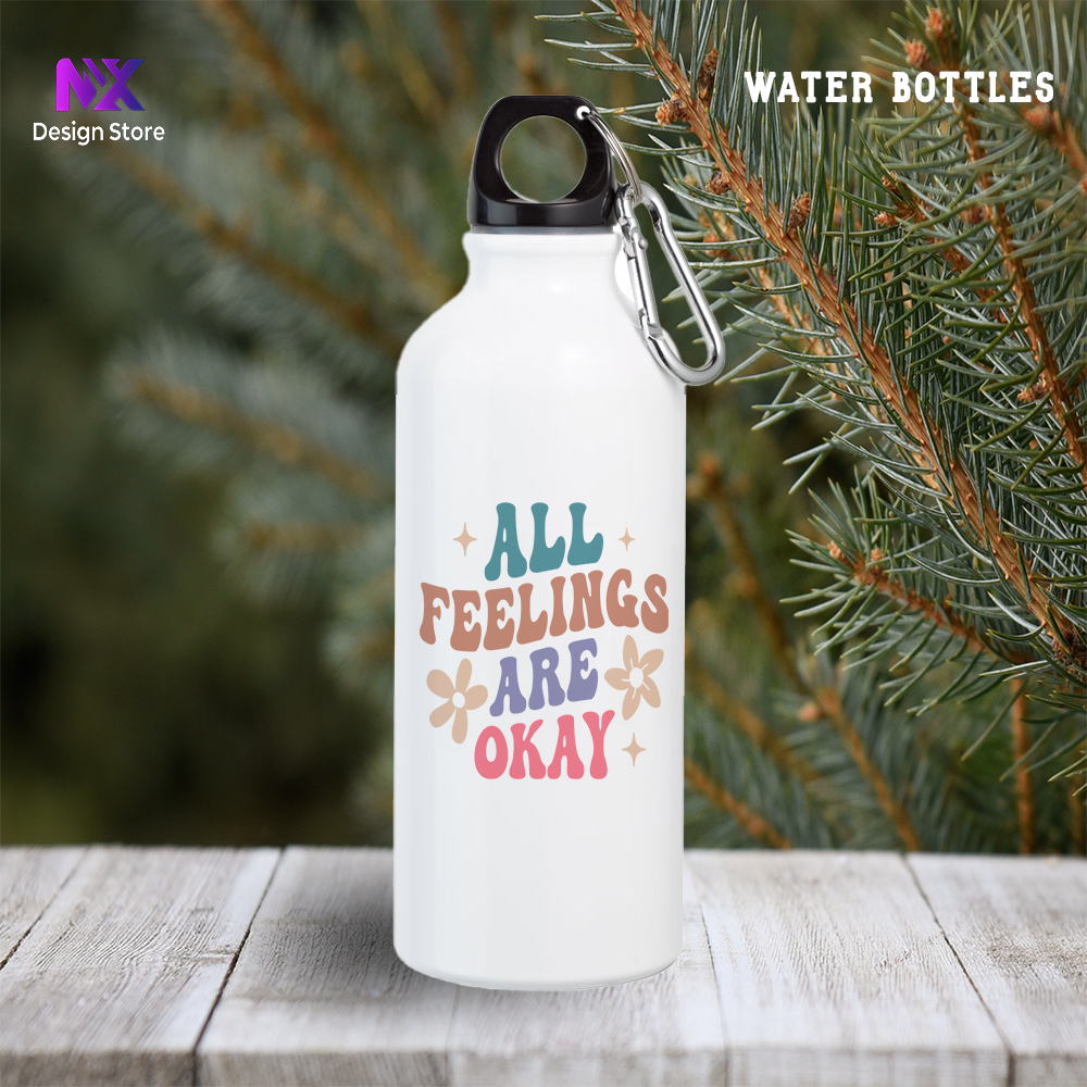 ALL FEELINGS ARE OKAY - Aluminum Water Bottle 600ml