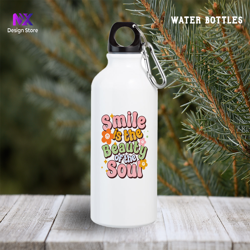 SMILE IS THE BEAUTY OF SOUL - Aluminum Water Bottle 600ml