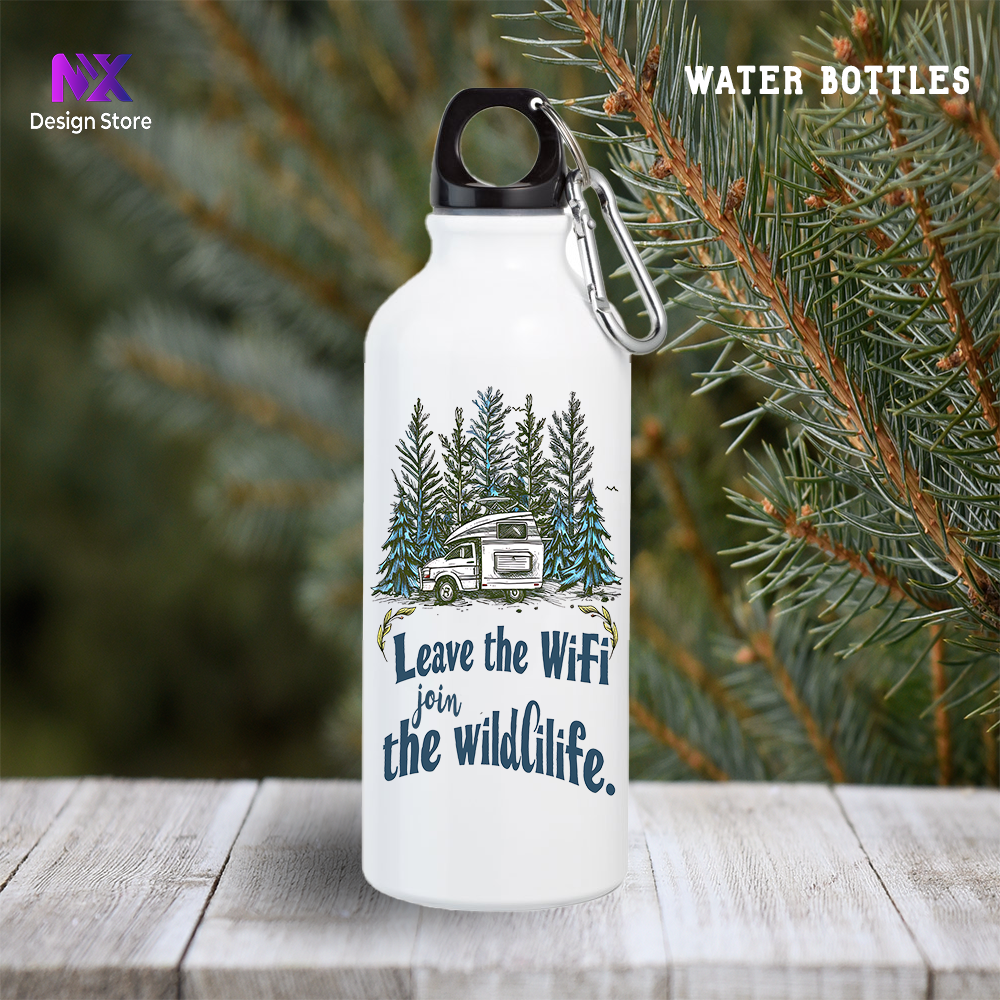 LEAVE THE WIFI JOIN THE WILDLIFE - Aluminum Water Bottle 600ml