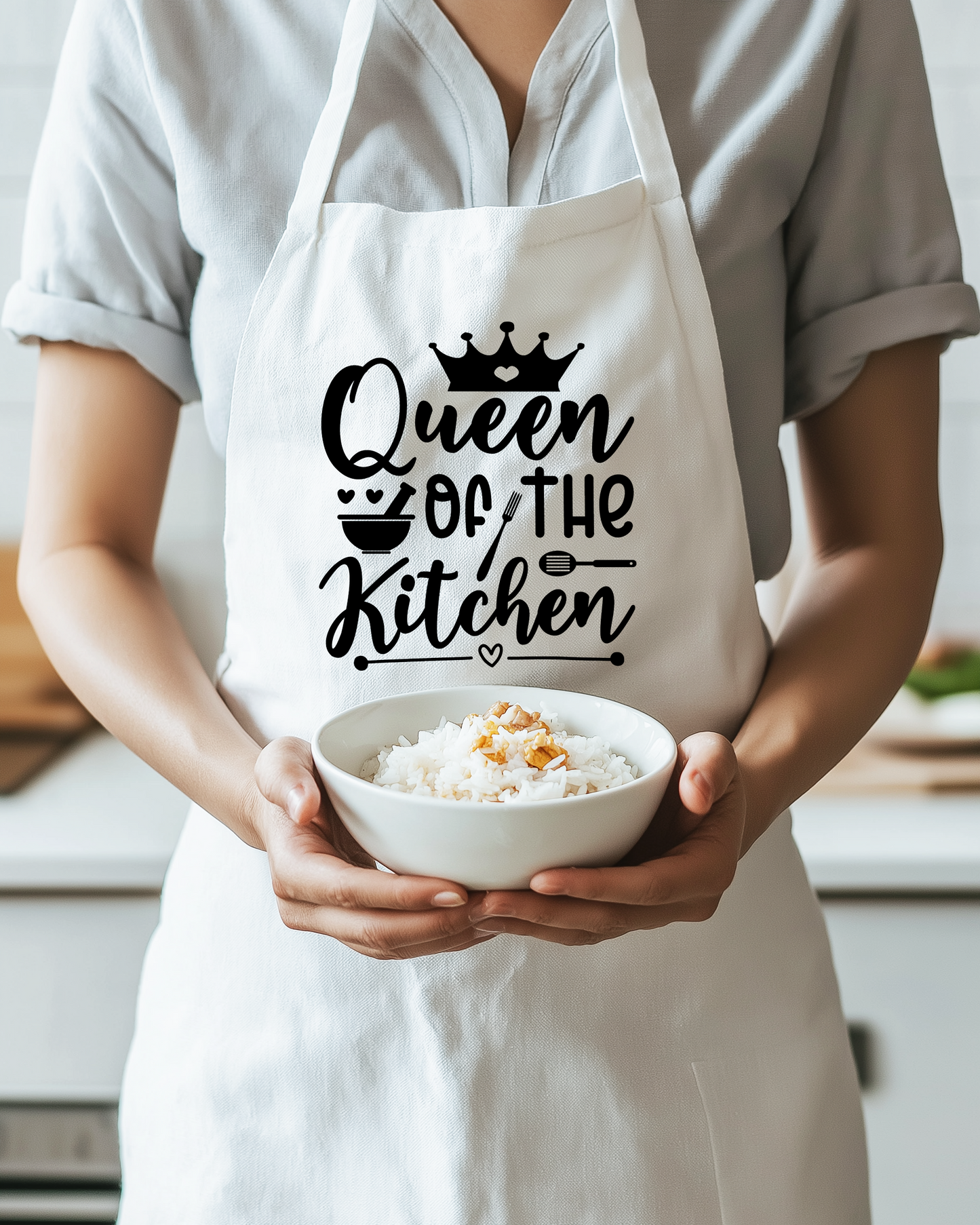 Queen of Kitchen - Kitchen Apron White