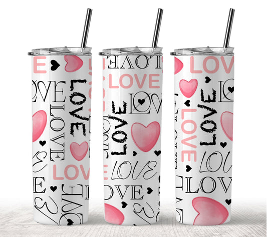 Love Hearts Minimalist – 16oz & 20oz  Tumbler