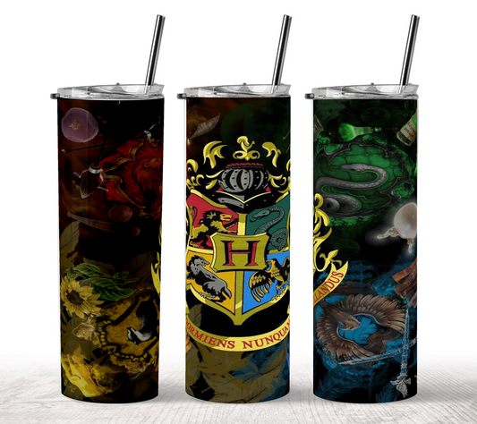 Skinny Tumbler - Harry Potter Hogwarts Theme